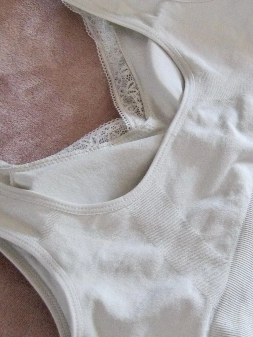 2 COMFORTABLE NO SNAPS, NO HOOKS, JUST SLIDE ON-HAND WASHABLE, SIZE 36C